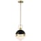 Nuvo Everton 1-Light Pendant 10 in. Matte Black & Brass Etched Opal Glass 60/7876 - alternate 6